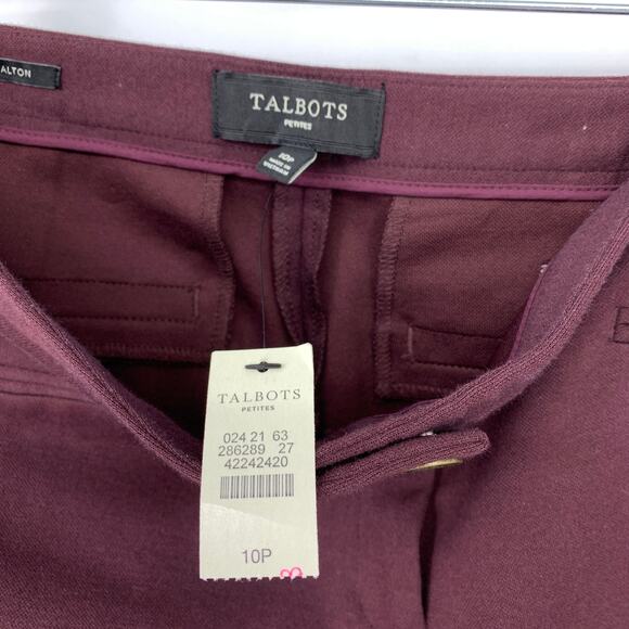 Talbots Dalton Equestrian Style Skinny Ankle Pants Womens Sz 10P Maroon NEW - Picture 7 of 9